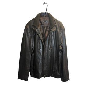IZOD Vintage Men’s chocolate brown leather jacket